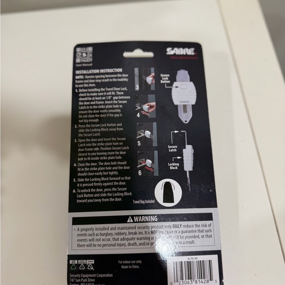 Sabre Portable Door Lock: Security *BRAND NEW* - Picture 4 of 4